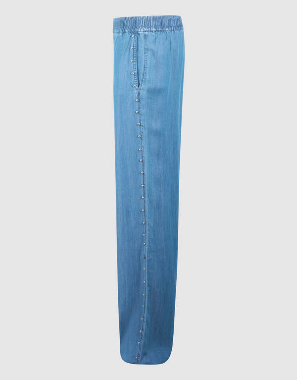 Studs Weite Bein Passform Denim Hose Blau SHOEBY WOMEN