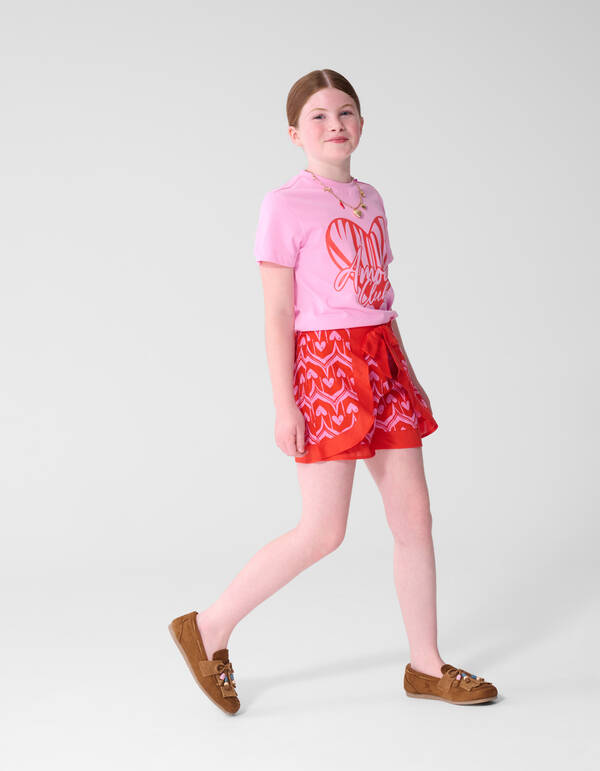 Herz-Print Skort Rosa/Rot SHOEBY GIRLS