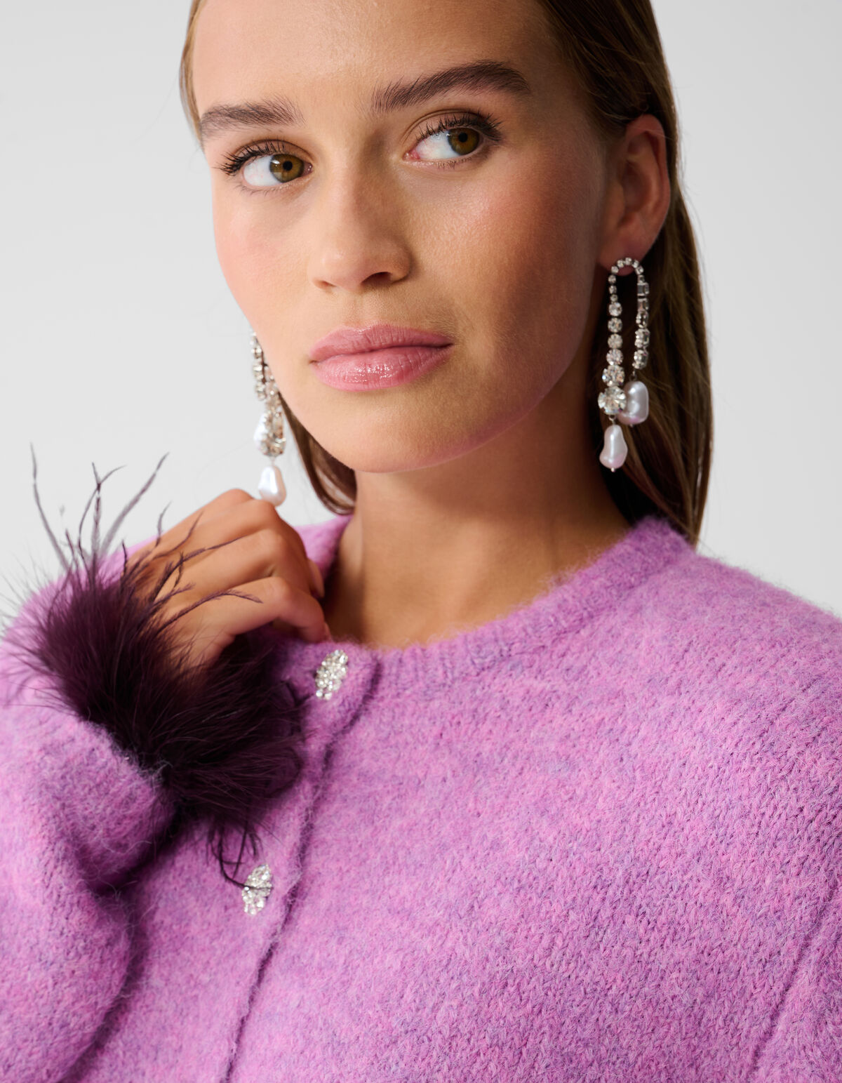 Feder-Strickjacke Rosa SHOEBY WOMEN