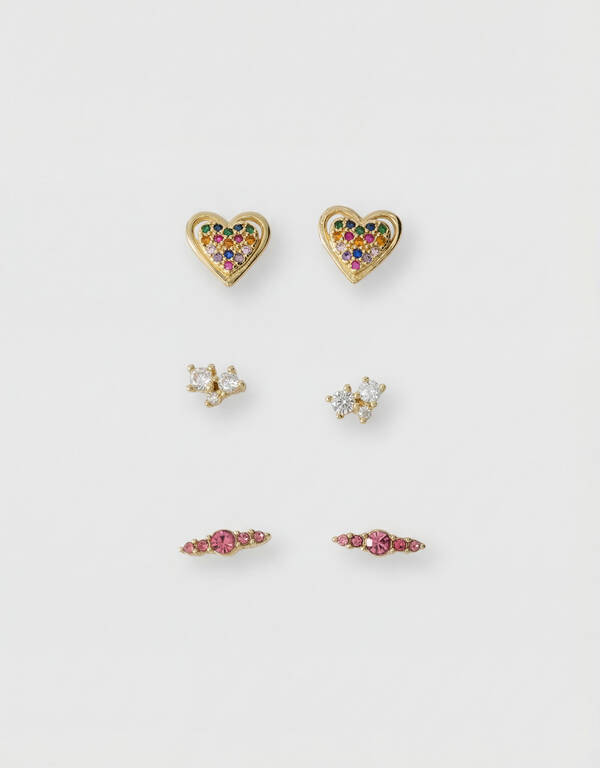 Stra&szlig;-Ohrring-Set Gold SHOEBY ACCESSOIRES