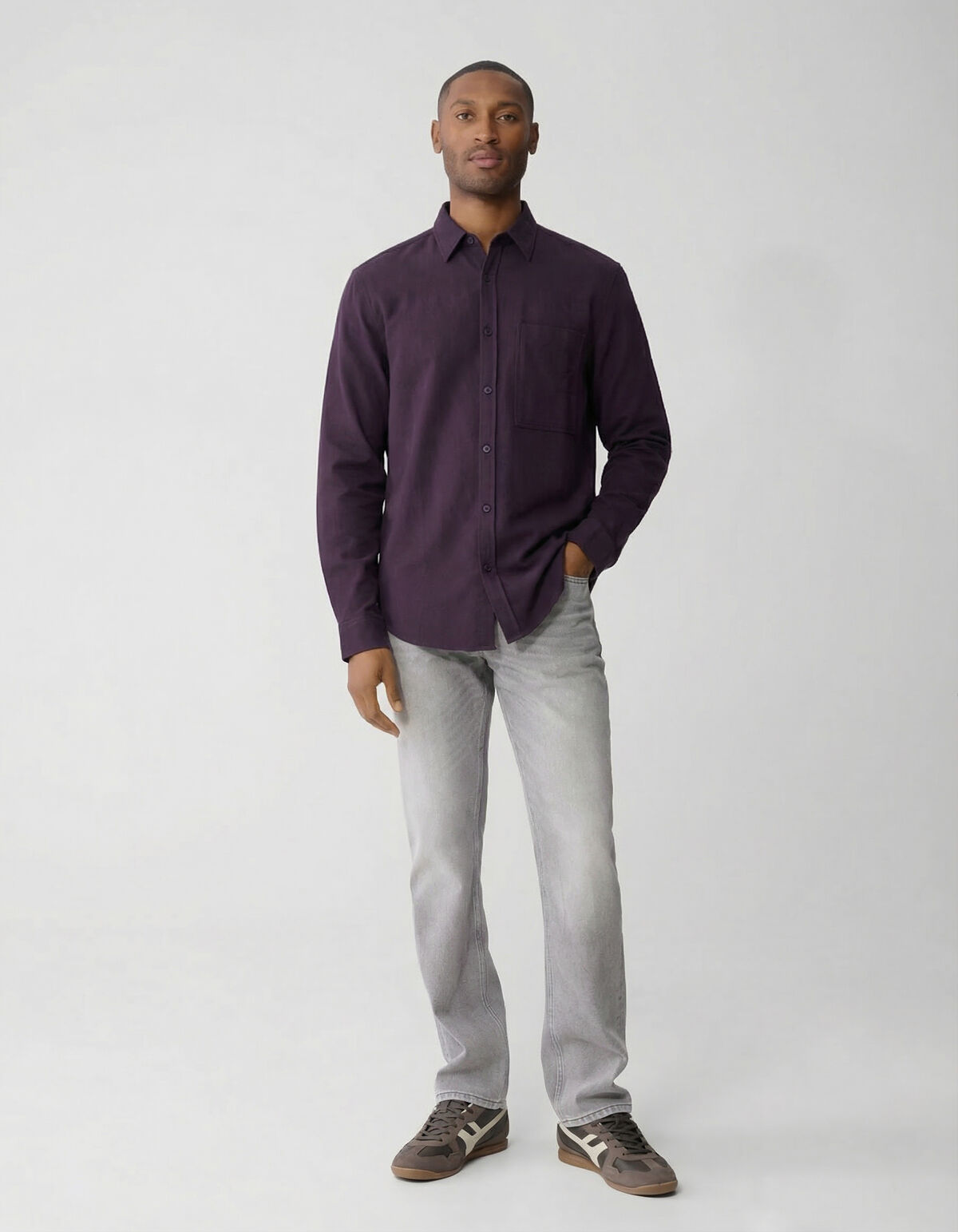 Twillhemd, dunkelrot SHOEBY MEN