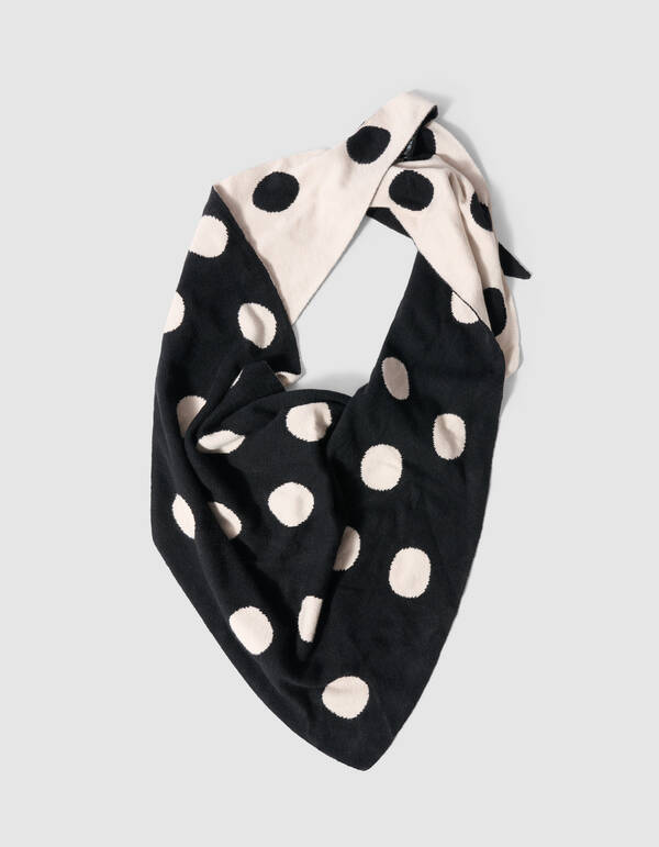 Polkadot Triangel Sjaal Zwart/Wit SHOEBY ACCESSOIRES