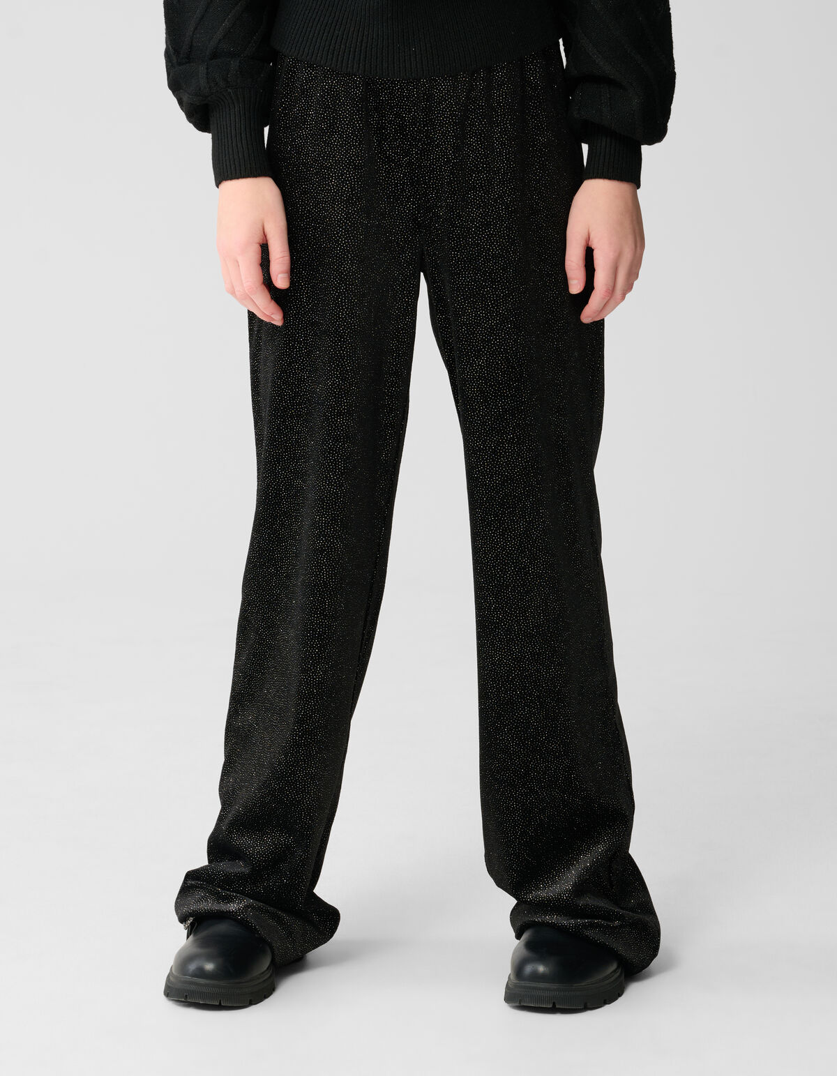 Weite Hose aus Samt in Schwarz SHOEBY GIRLS