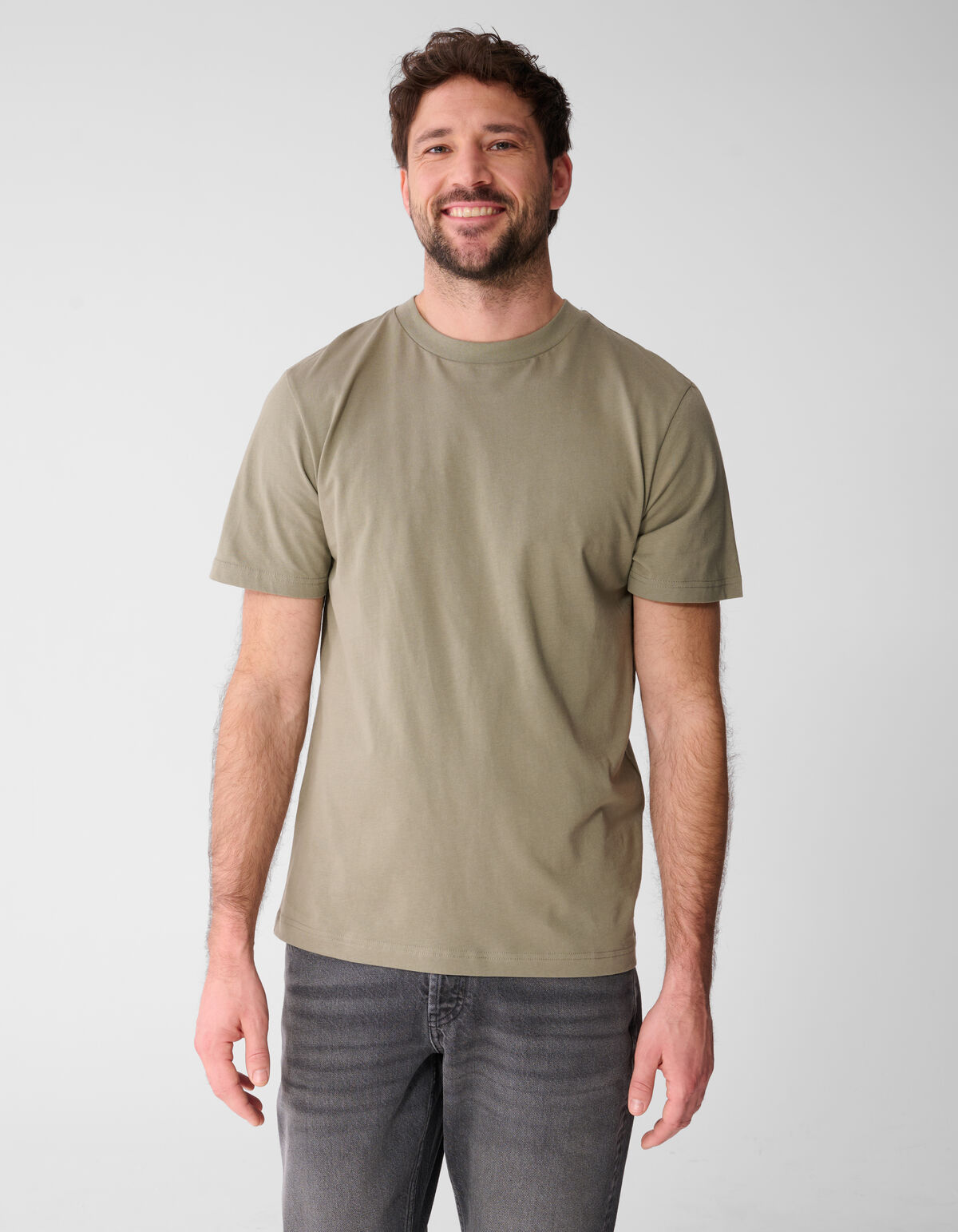 Logo-T-Shirt Khaki SHOEBY MEN