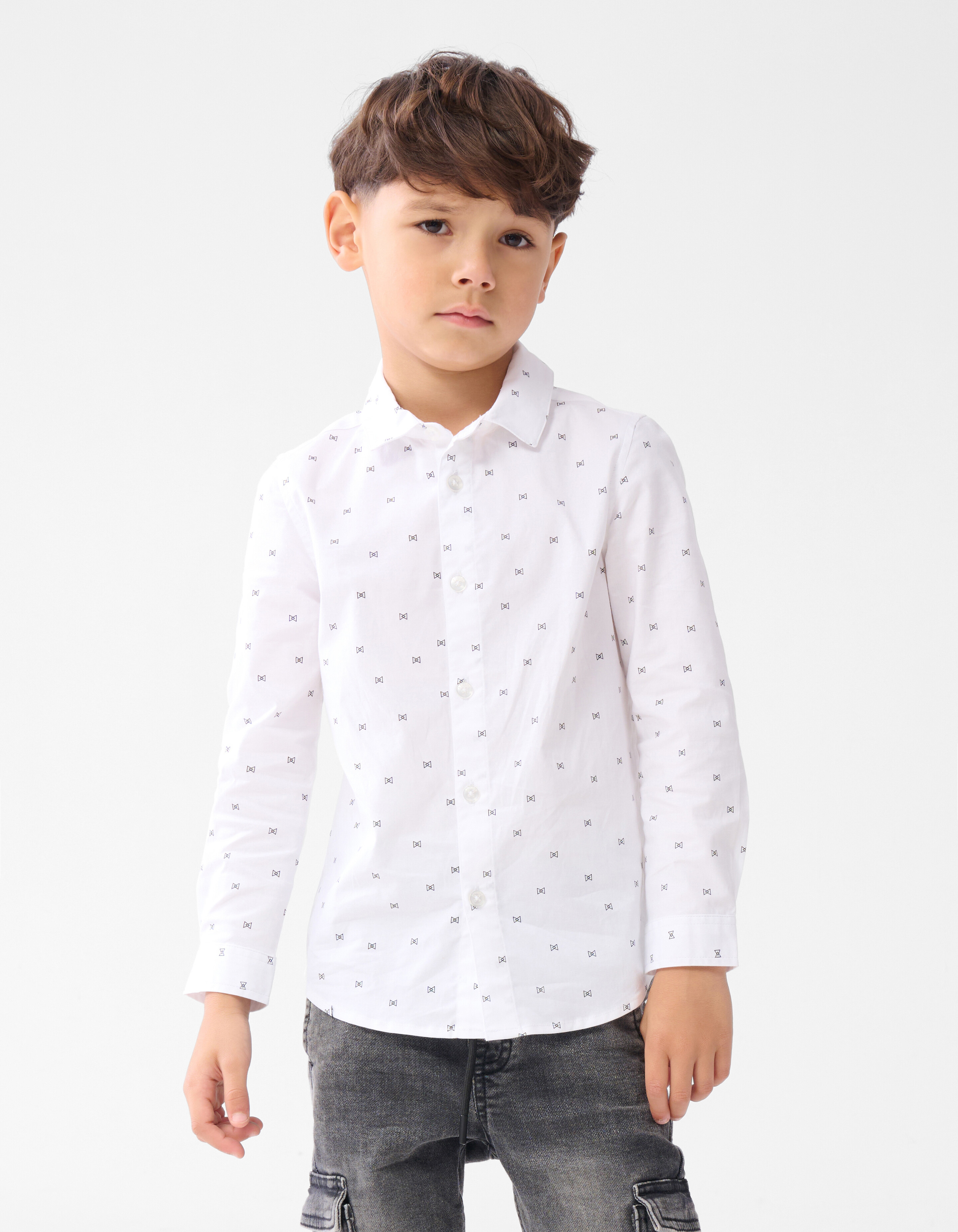 Bedrucktes Hemd Weiß SHOEBY BOYS