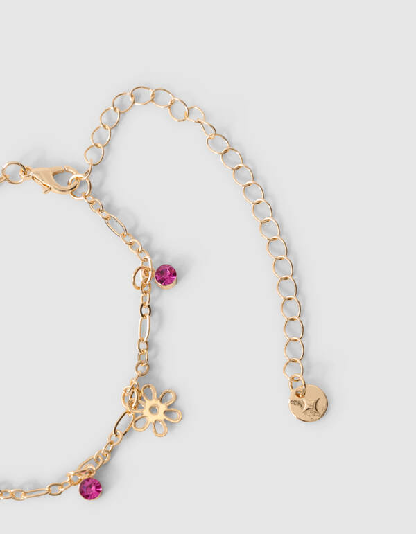 Blumen-Strass-Armband Gold SHOEBY ACCESSOIRES