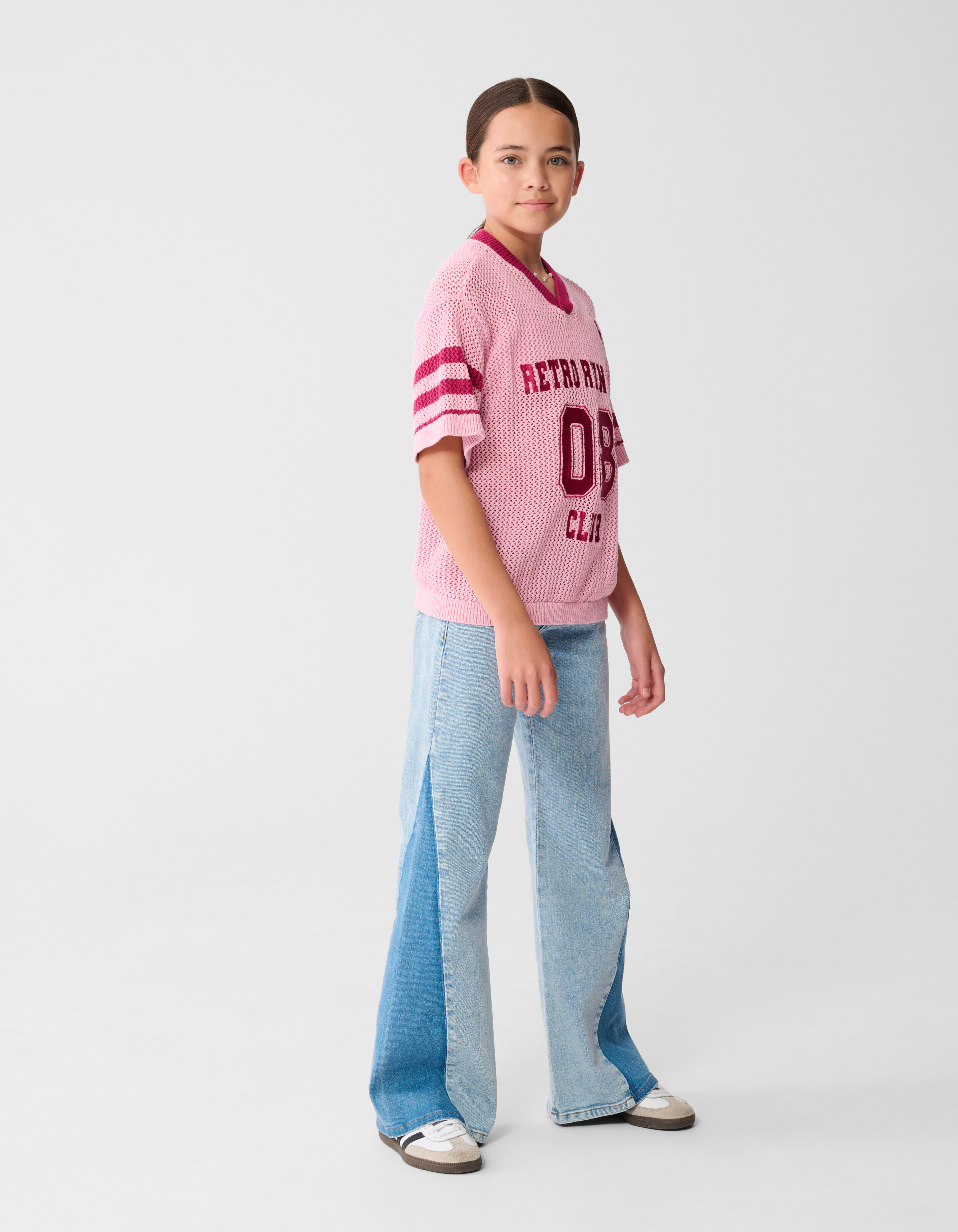 Zweifarbige, ausgestellte Jeans, gebleicht SHOEBY GIRLS