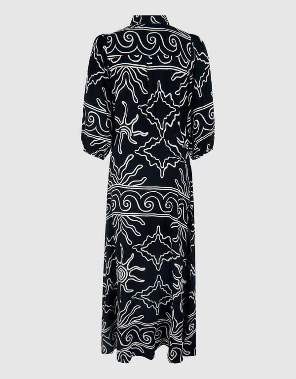 Bedrucktes Maxikleid Schwarz SHOEBY WOMEN