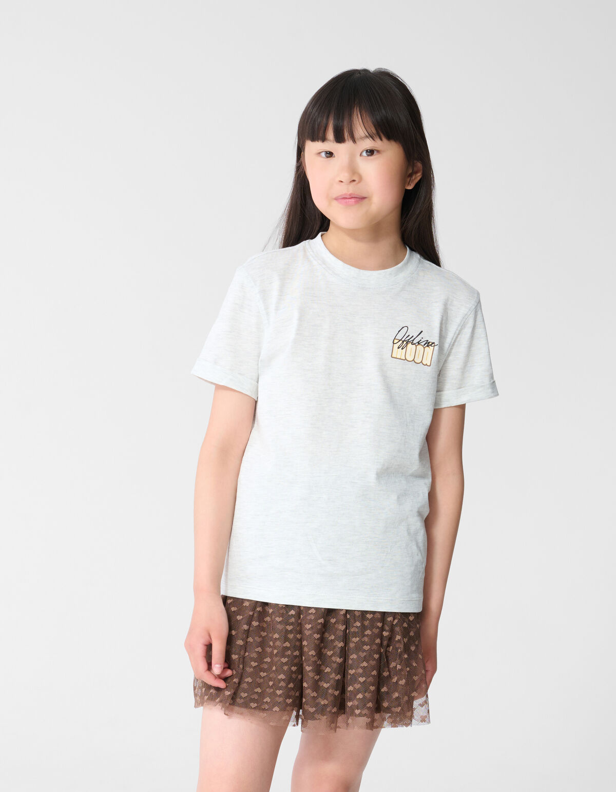 Offline Mood Artwork T-Shirt Hellgrau SHOEBY GIRLS