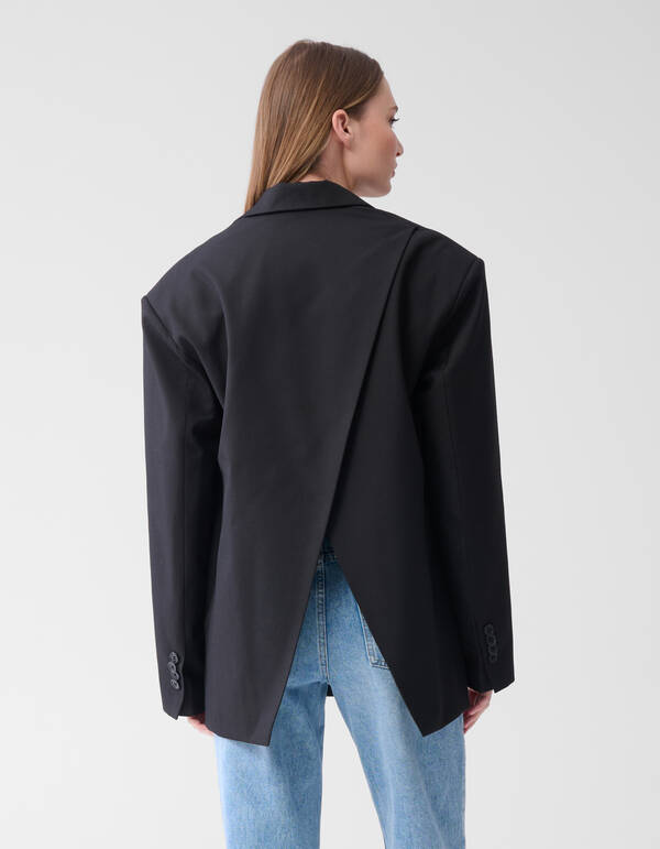 Übergroßer Blazer mit offenem Rücken Schwarz SHOEBY WOMEN