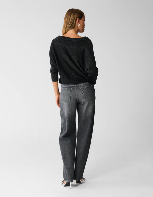 Glitzer-Fledermauspullover Schwarz SHOEBY WOMEN