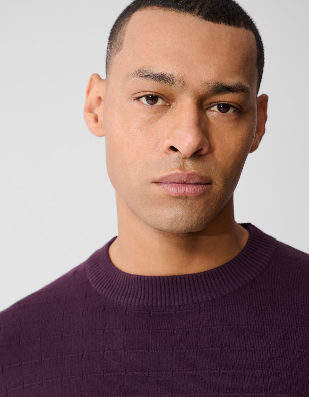 Strukturpullover Dunkelrot SHOEBY MEN