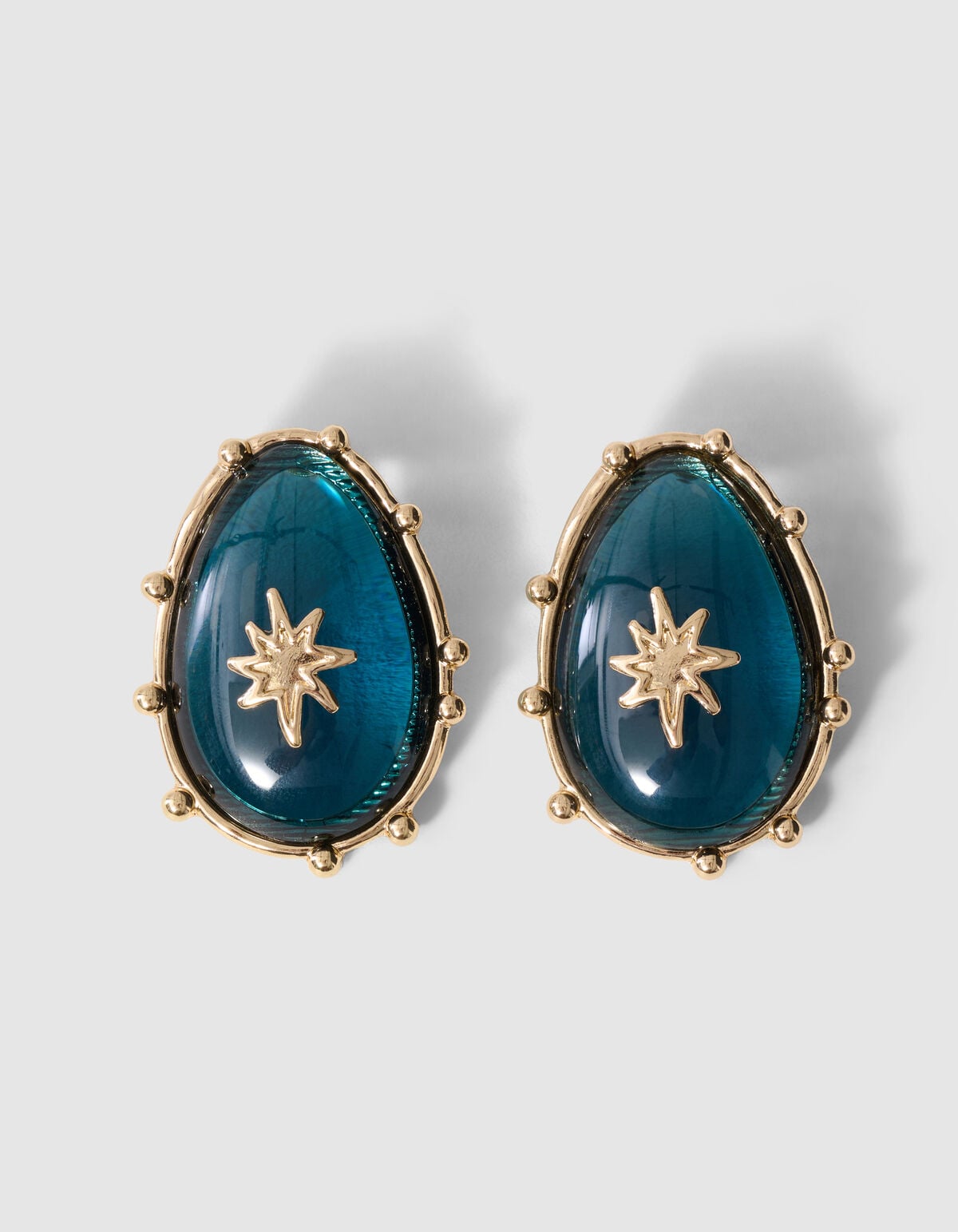 Oval Star Ohrringe Blau/Gold SHOEBY ACCESSOIRES