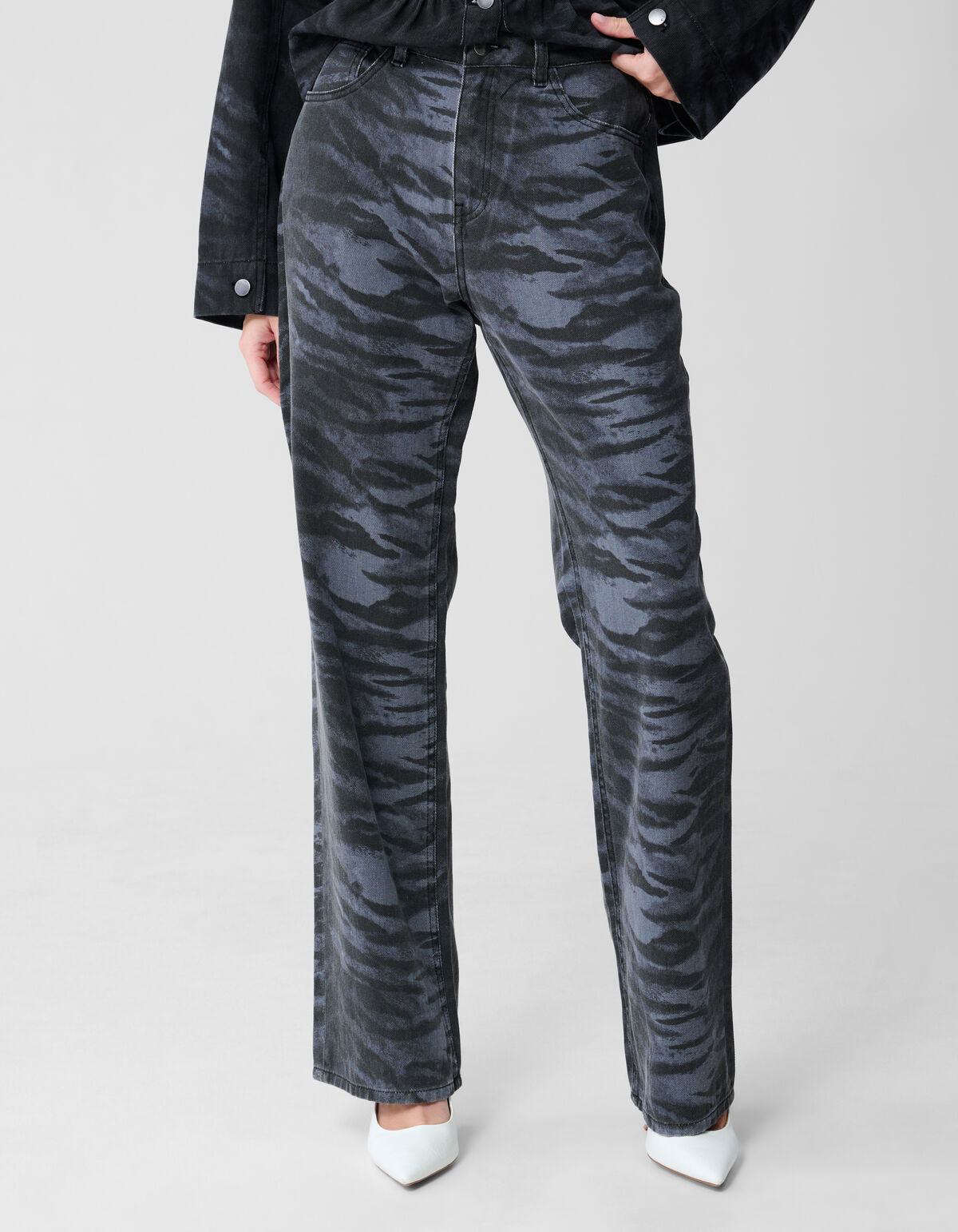 Tiger Wide Leg Fit Jeans Dunkelgrau SHOEBY WOMEN