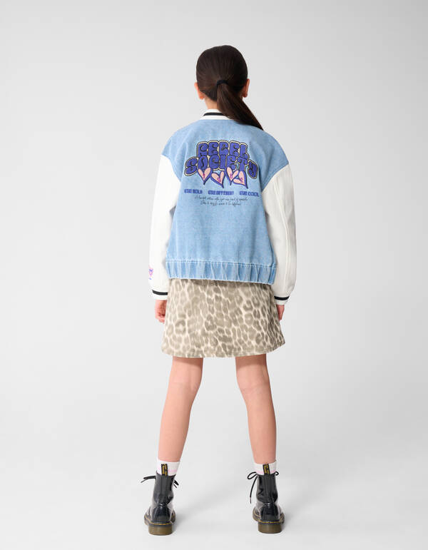 Varsity Denim Bomberjacke Blau SHOEBY GIRLS