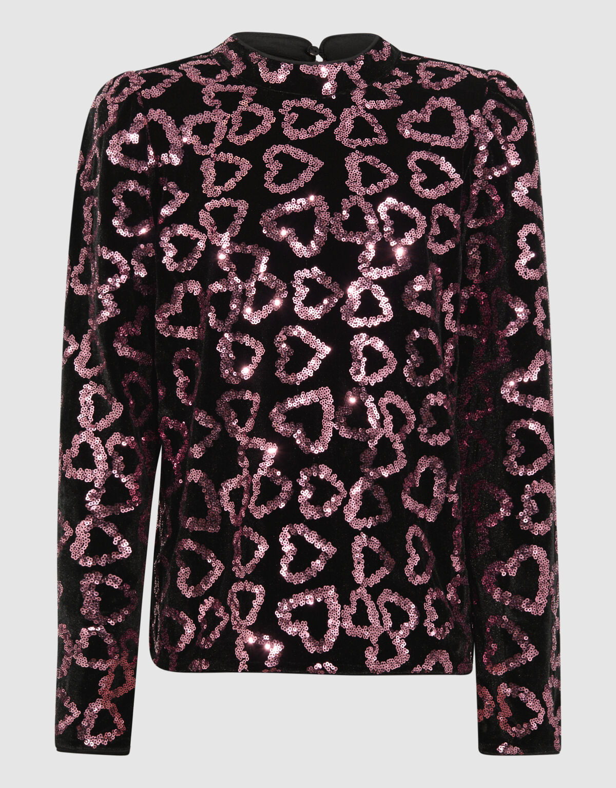 Sequin Heart Longsleeve Top Hellrosa SHOEBY GIRLS