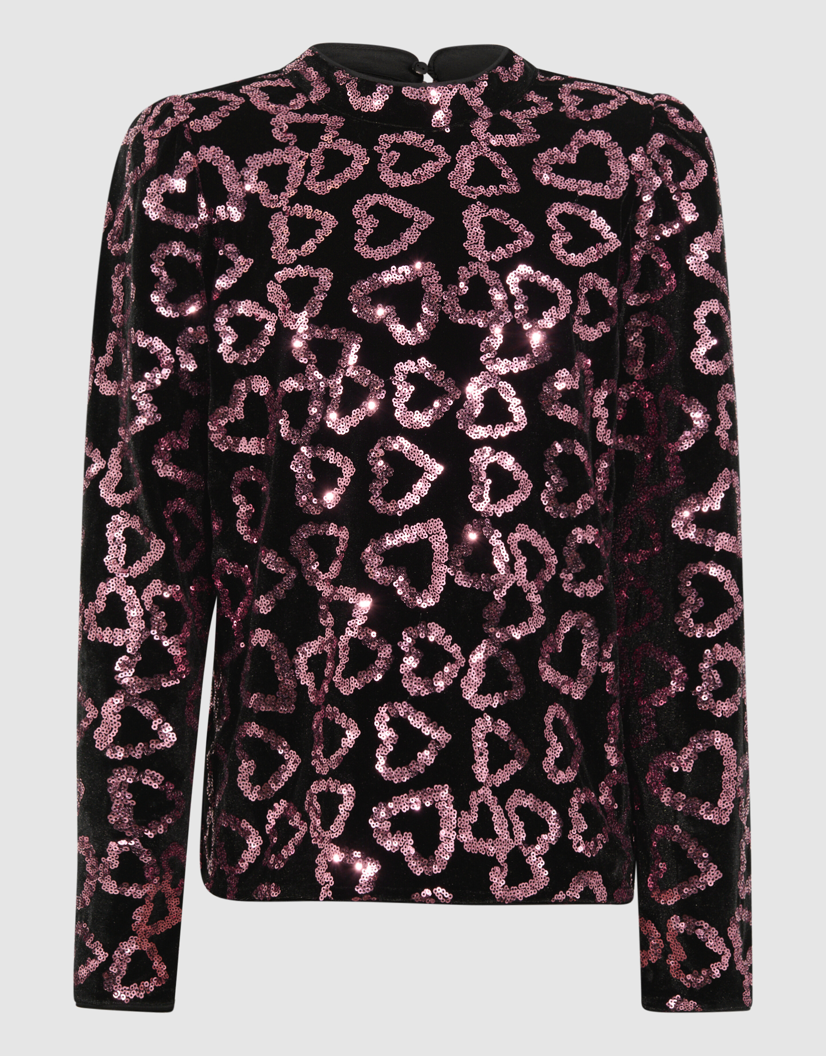 Sequin Heart Longsleeve Top Hellrosa SHOEBY GIRLS