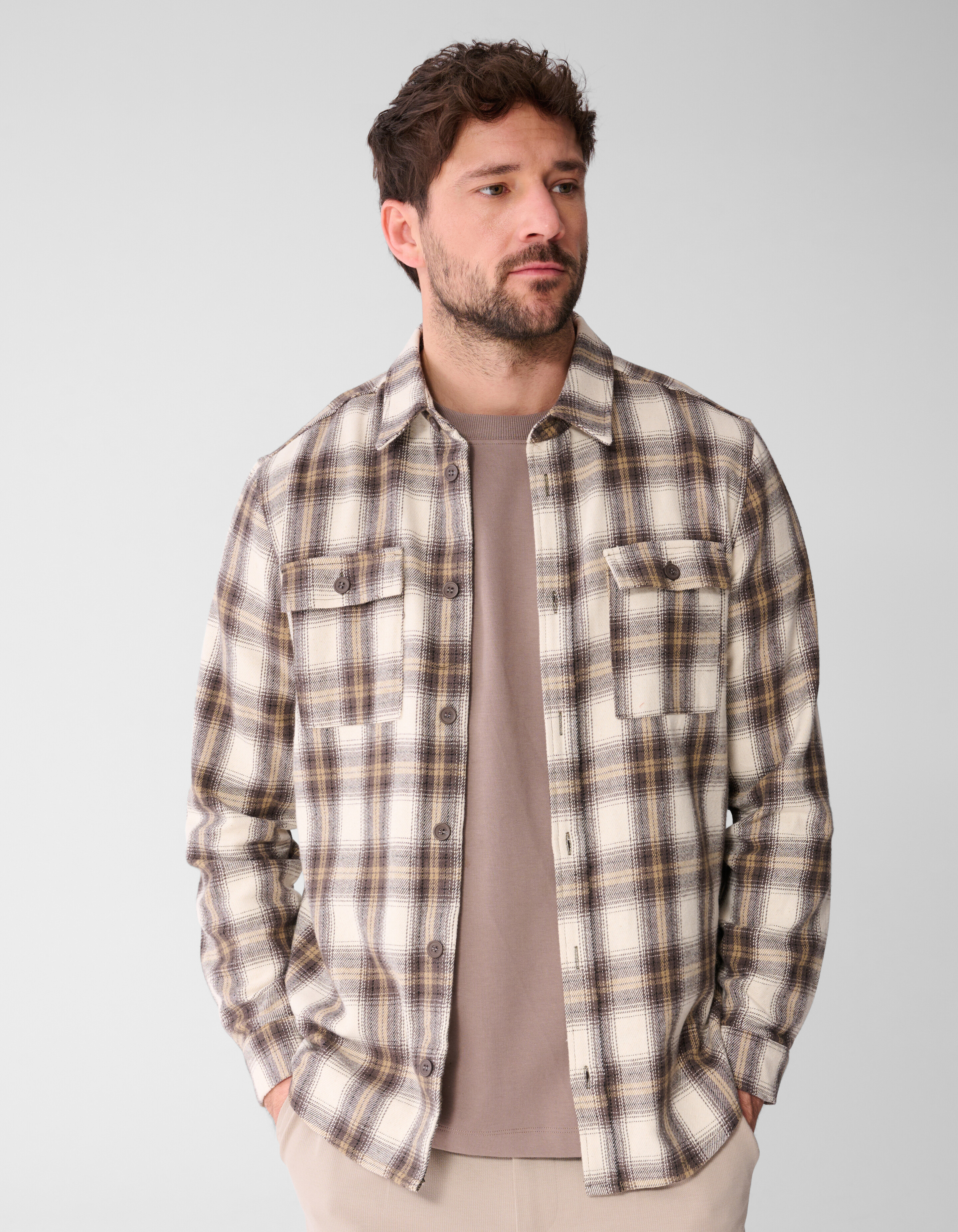 Ruiten Hemd Hellbraun SHOEBY MEN