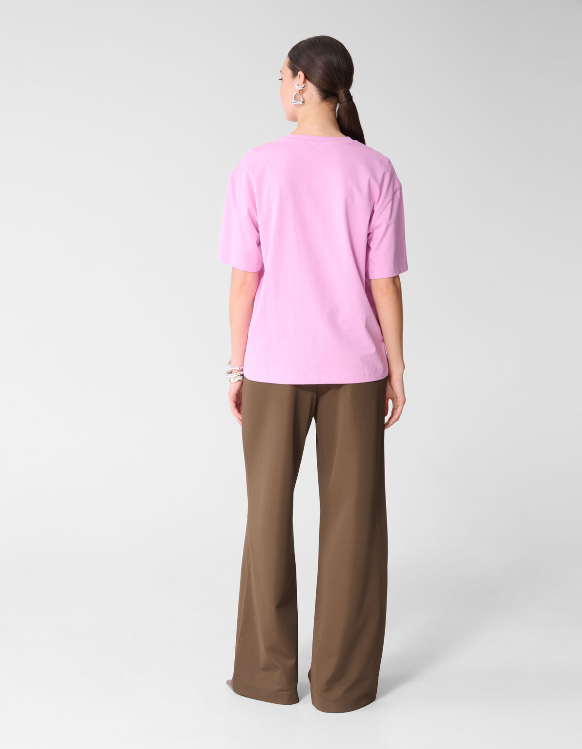 Braune Basic-Hose mit weitem Bein SHOEBY WOMEN