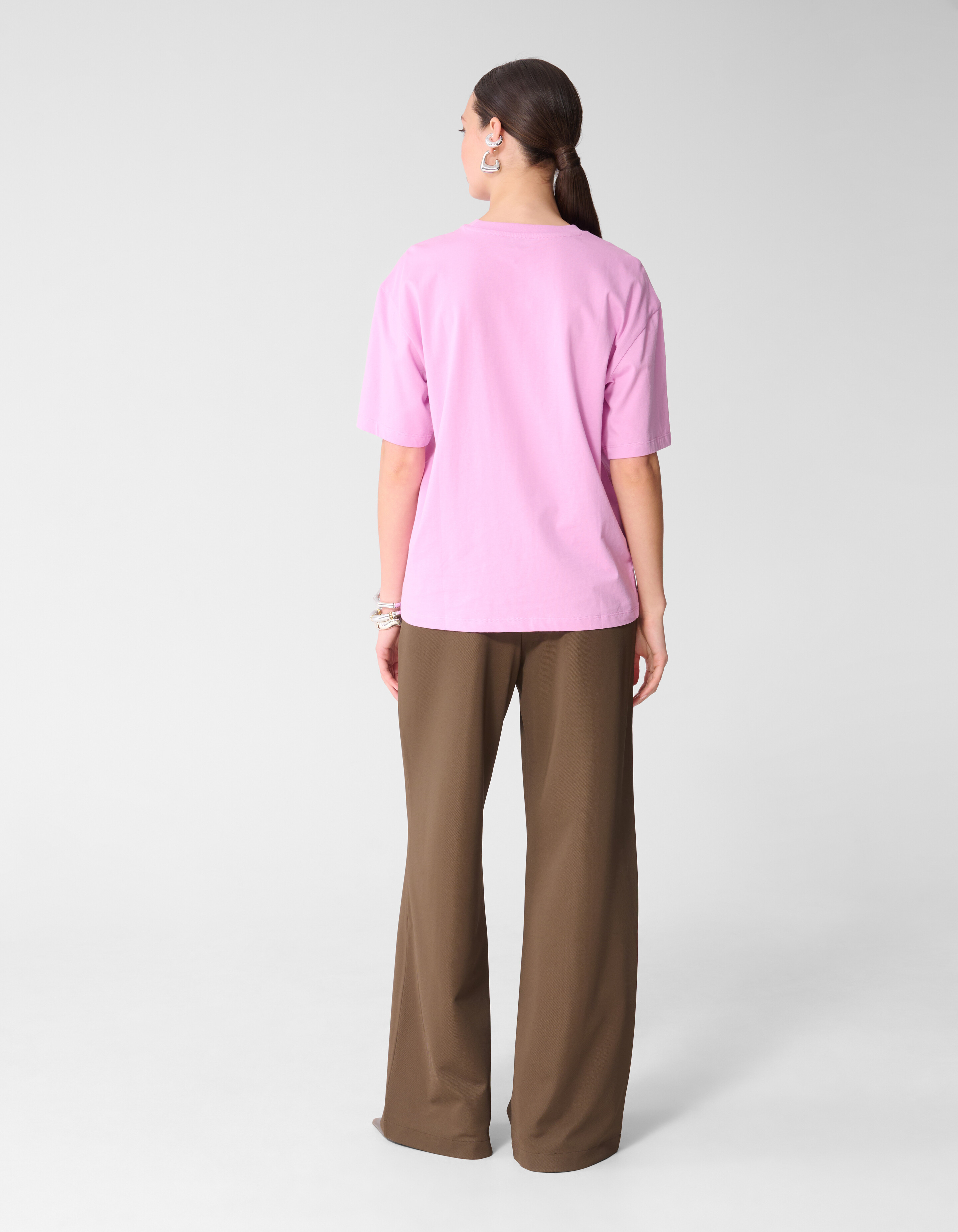 Braune Basic-Hose mit weitem Bein SHOEBY WOMEN