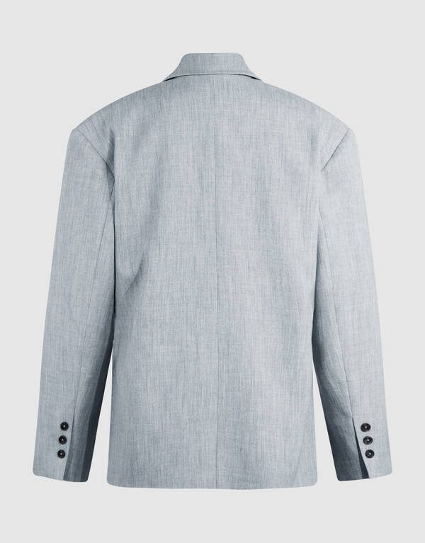 Oversized Shoulder Blazer Hellgrau SHOEBY WOMEN