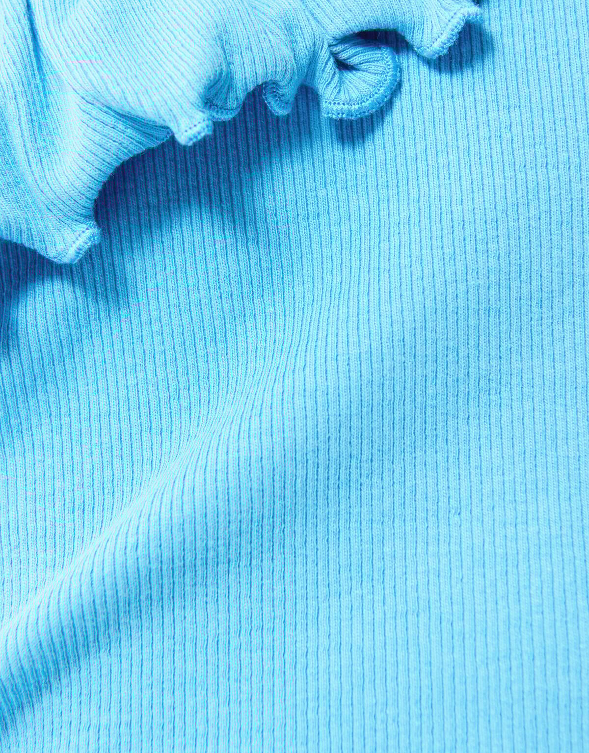 Ein-Schulter-Rippen-Top Blau SHOEBY GIRLS