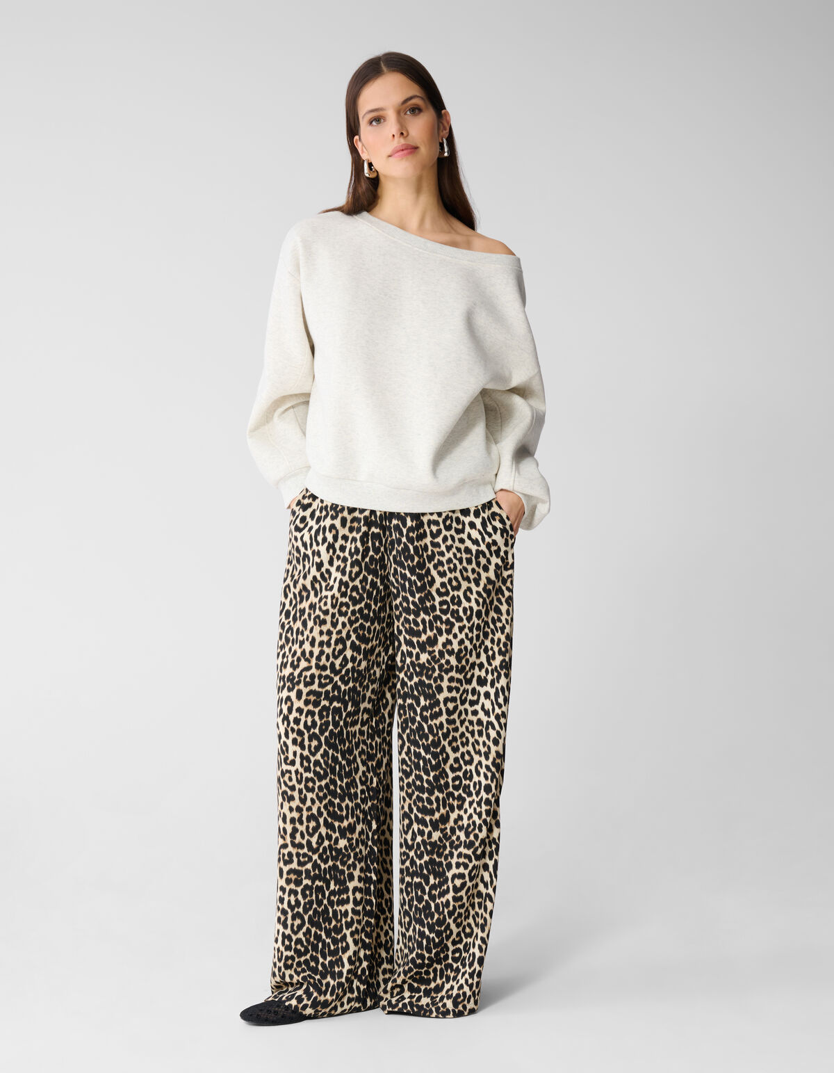 Leopard Weitbein-Hose Braun SHOEBY WOMEN