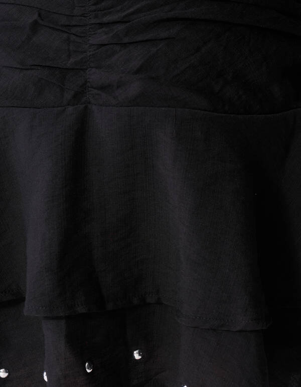 Ruffle Stud Rok Schwarz SHOEBY GIRLS