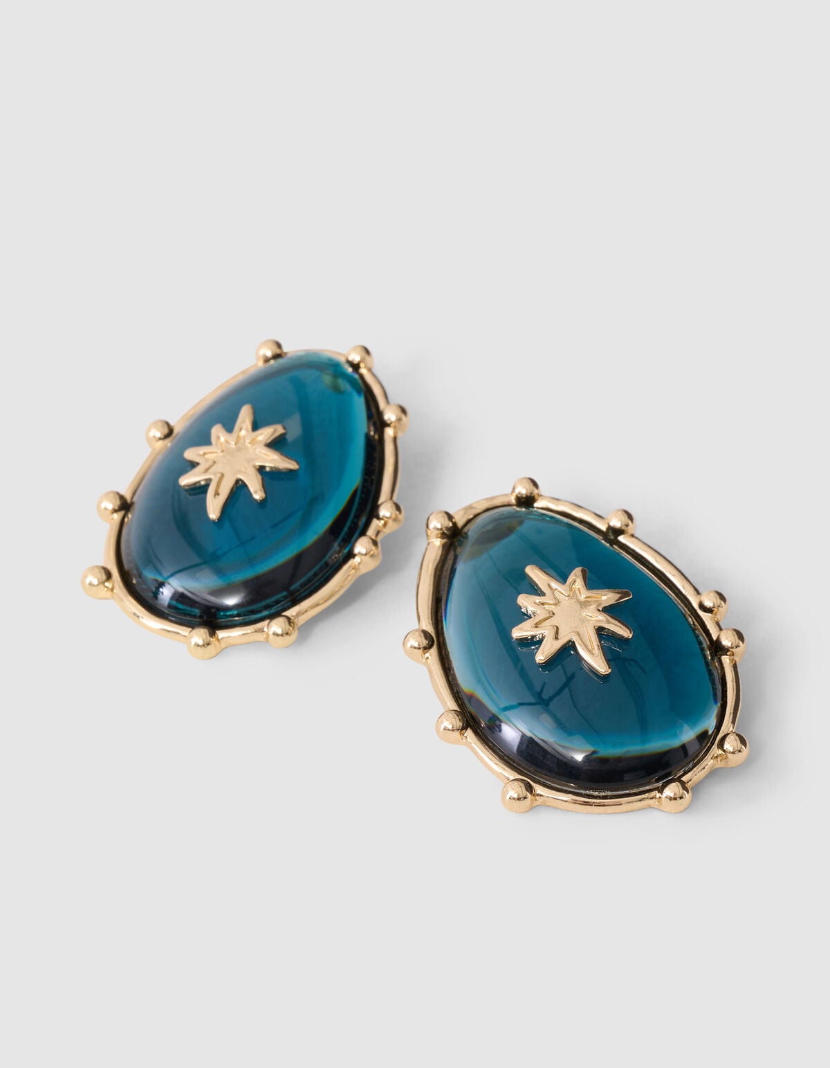 Oval Star Ohrringe Blau/Gold SHOEBY ACCESSOIRES