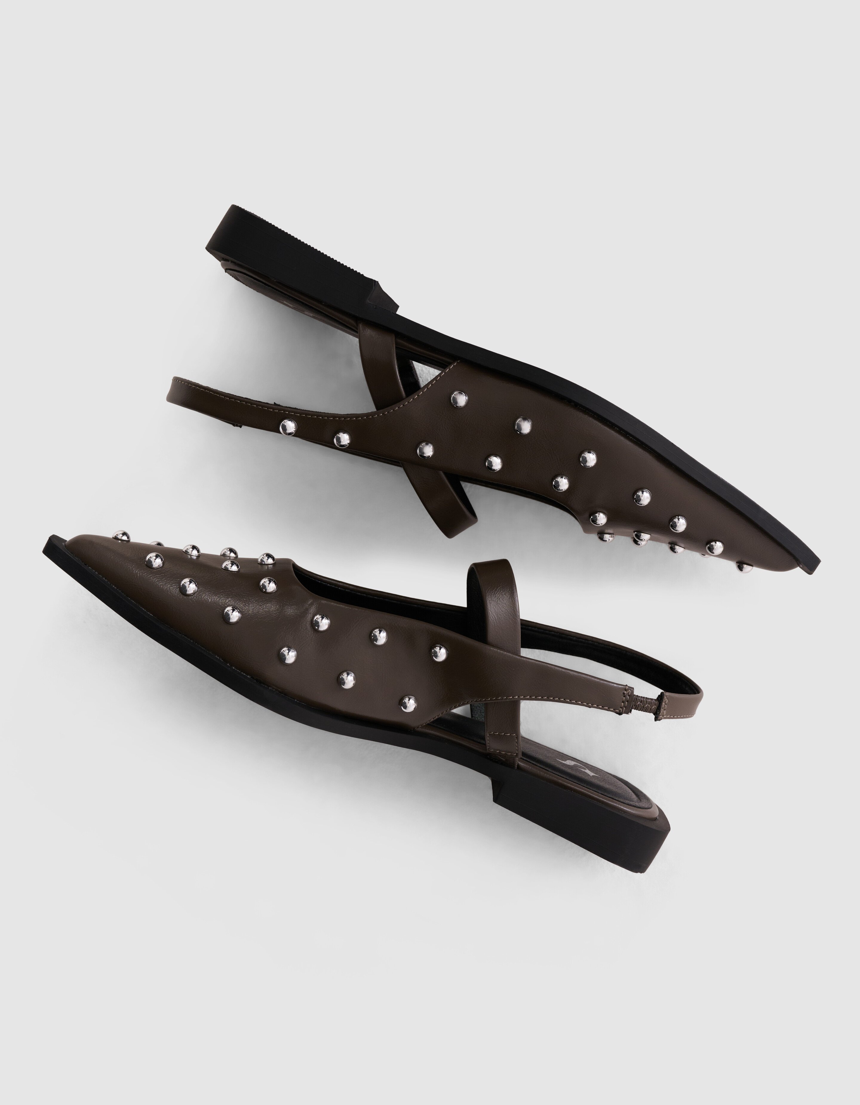 Nieten-Slingback Braun SHOEBY SHOES