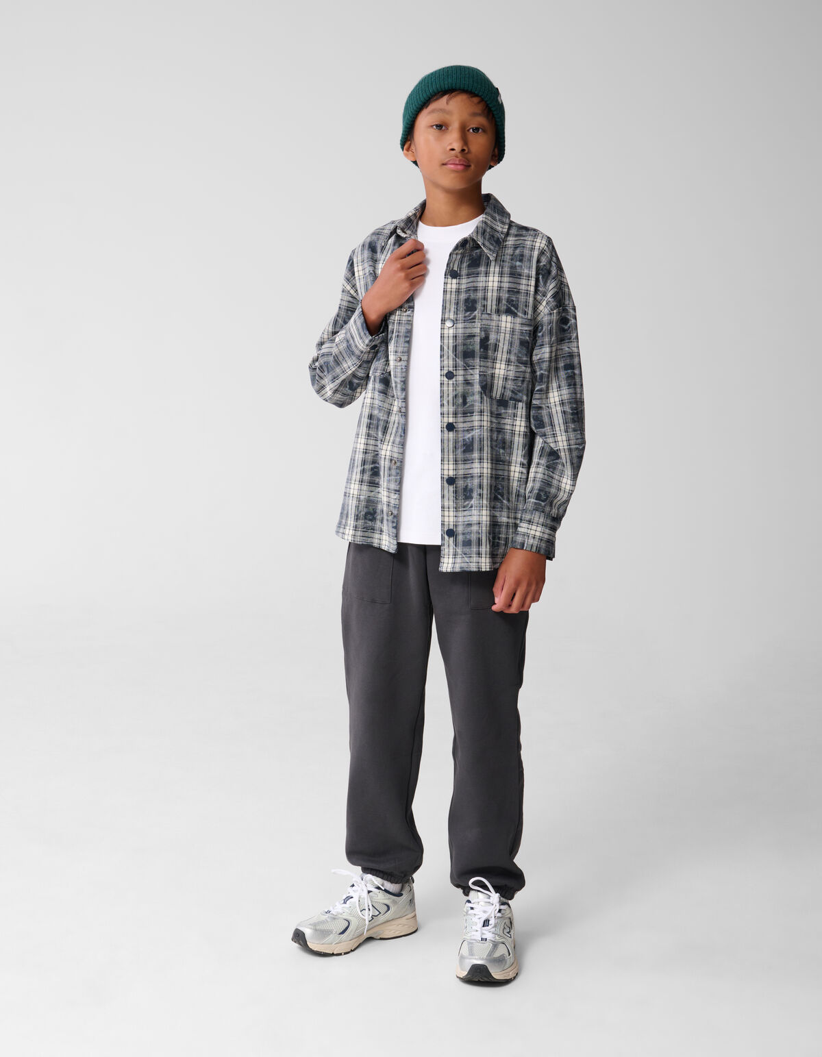 Zerst&ouml;rtes Ruiten Overshirt Grau SHOEBY BOYS