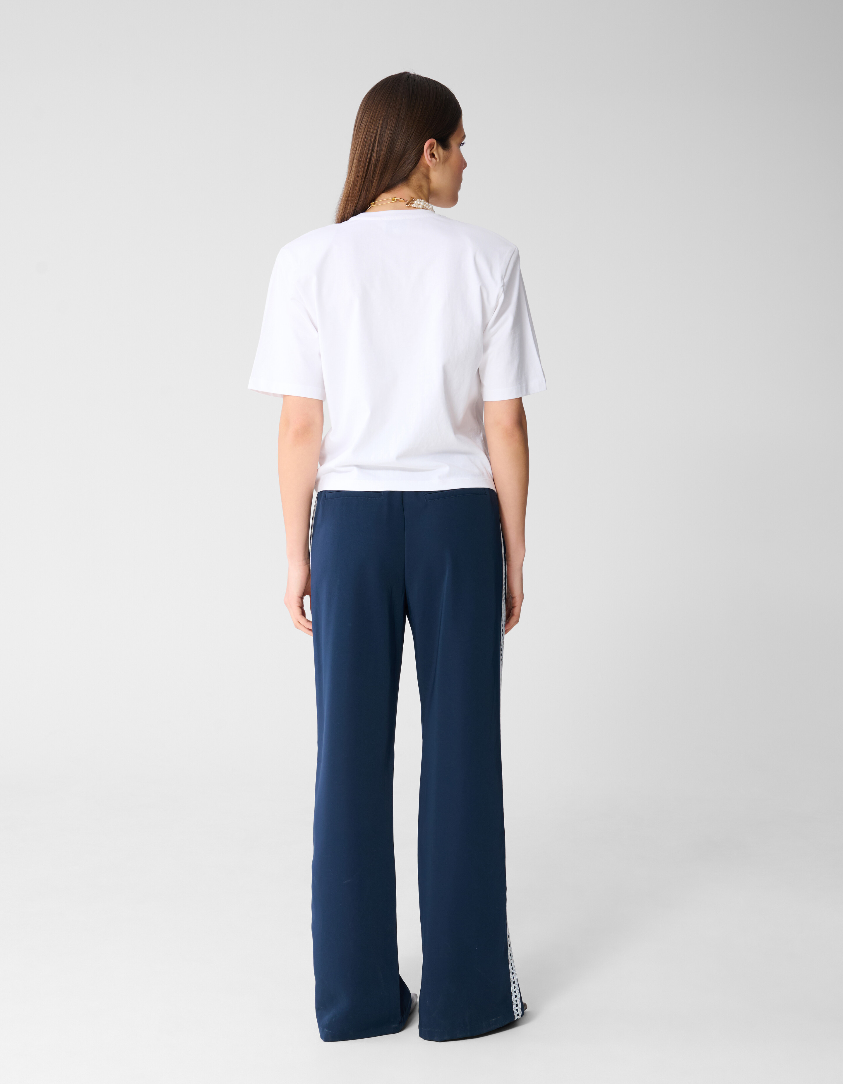 Kanten Wide-Leg-Hose Dunkelblau SHOEBY WOMEN