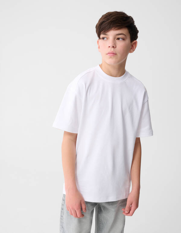 Basis Label T-shirt Wit SHOEBY BOYS