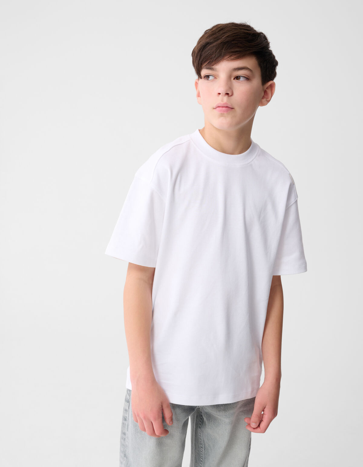 Basis Label T-shirt Wit SHOEBY BOYS