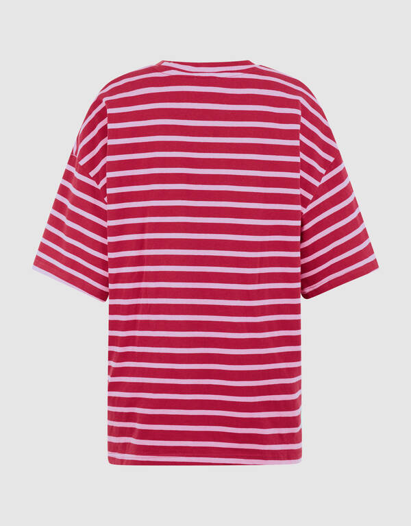Schal Gestreiftes T-Shirt Rosa/Rot SHOEBY WOMEN