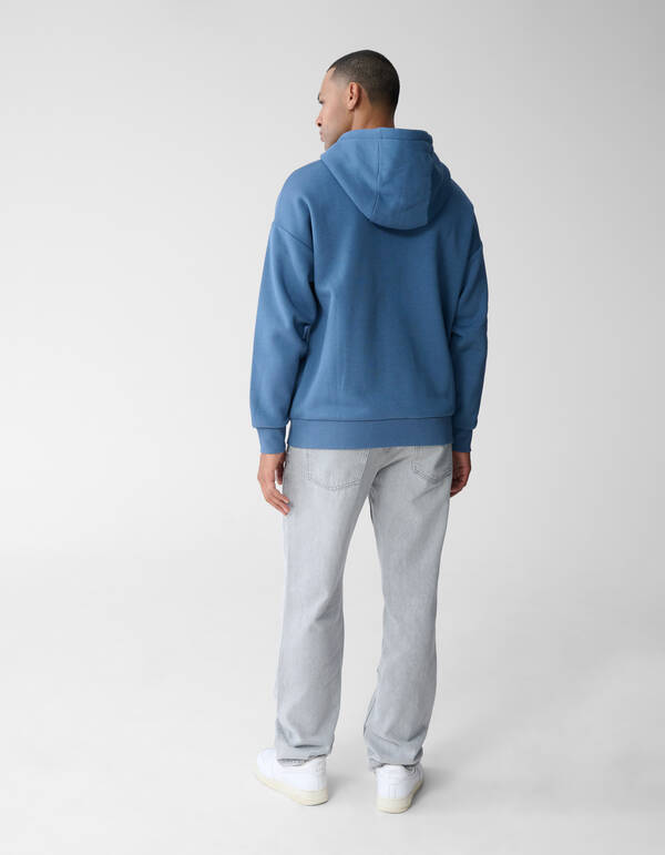 Label Sweatshirt Hoodie Blau SHOEBY MEN