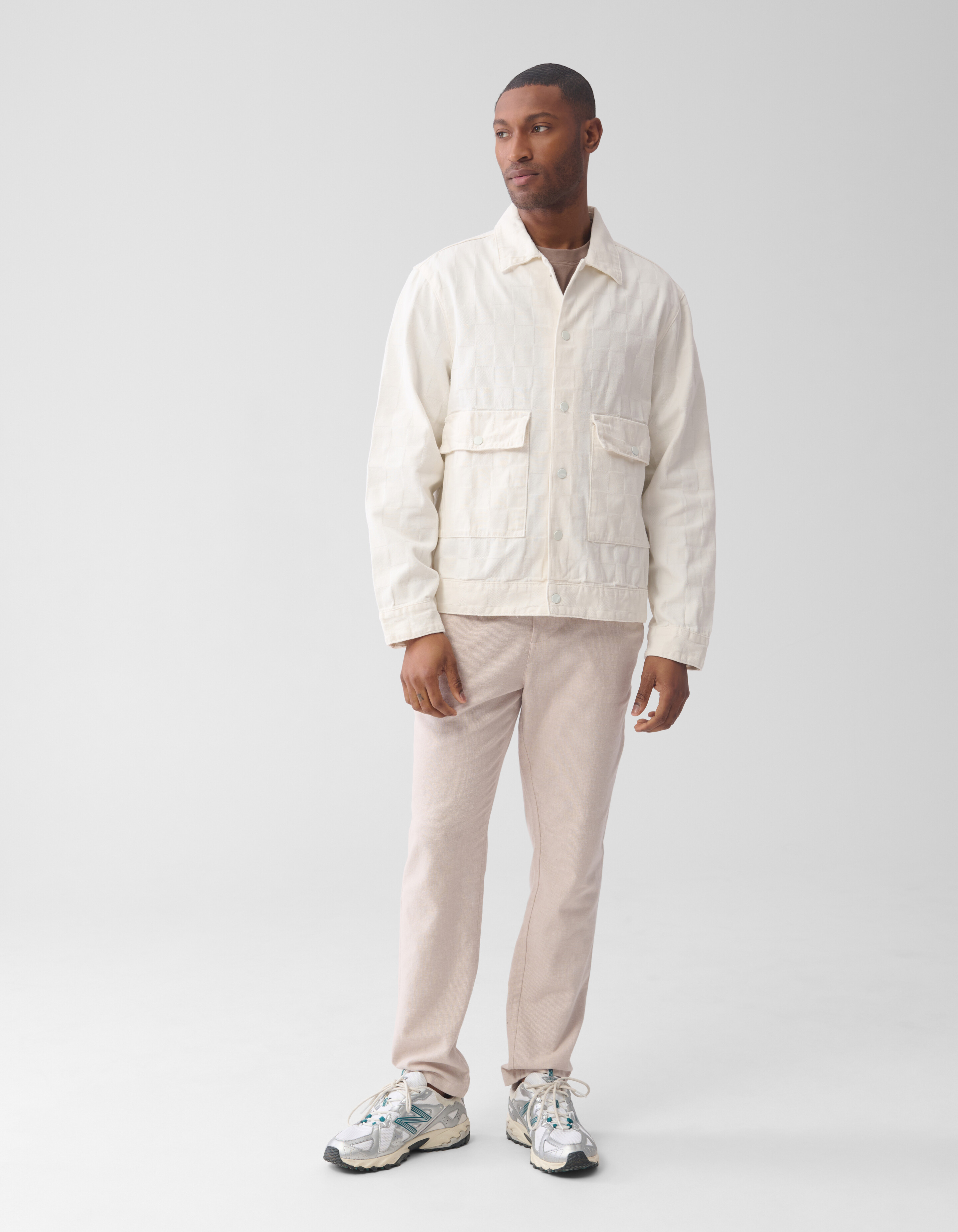 Block Jacquard Jacke Off White SHOEBY MEN
