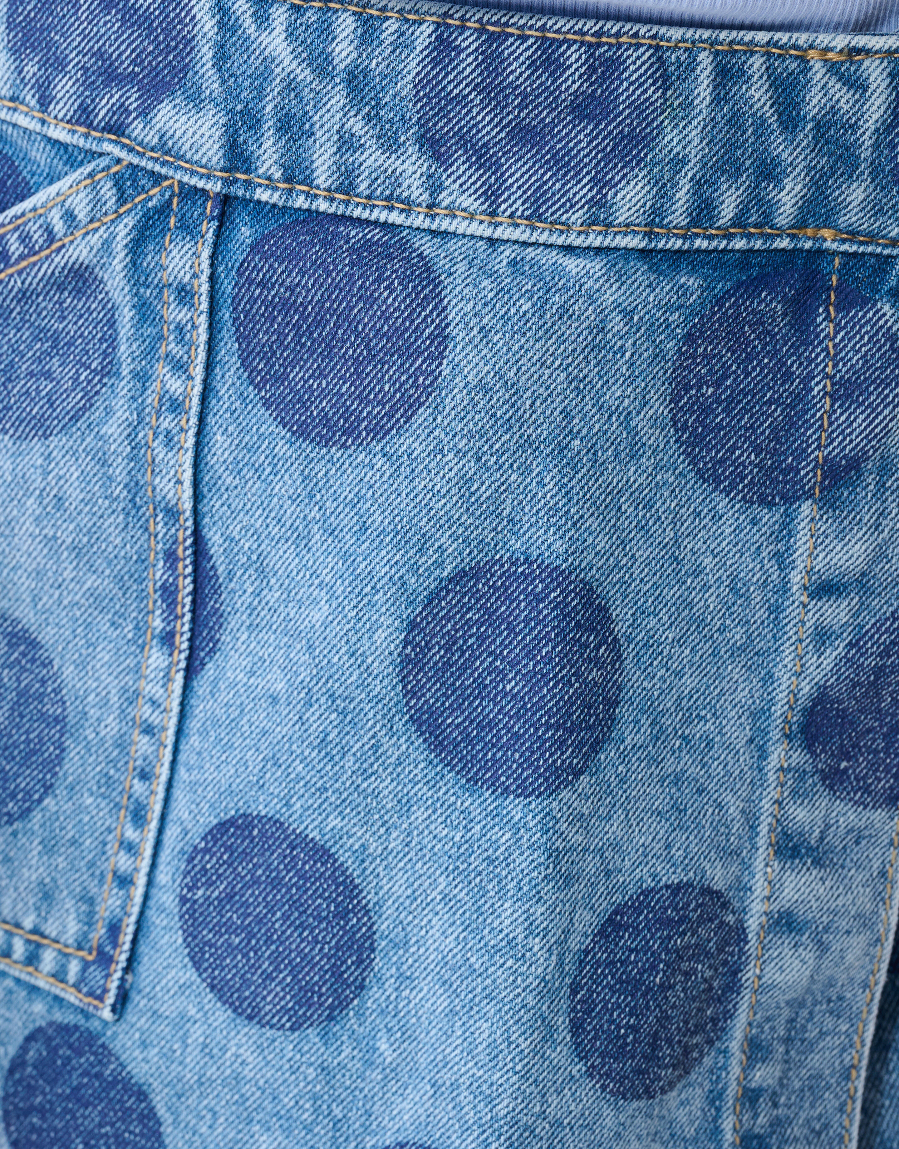 Polkadot Umh&uuml;llungs-Denim-Skort Blau SHOEBY GIRLS