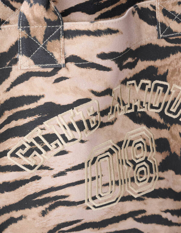 Tigerprint Stickerei Shopper Braun SHOEBY ACCESSOIRES