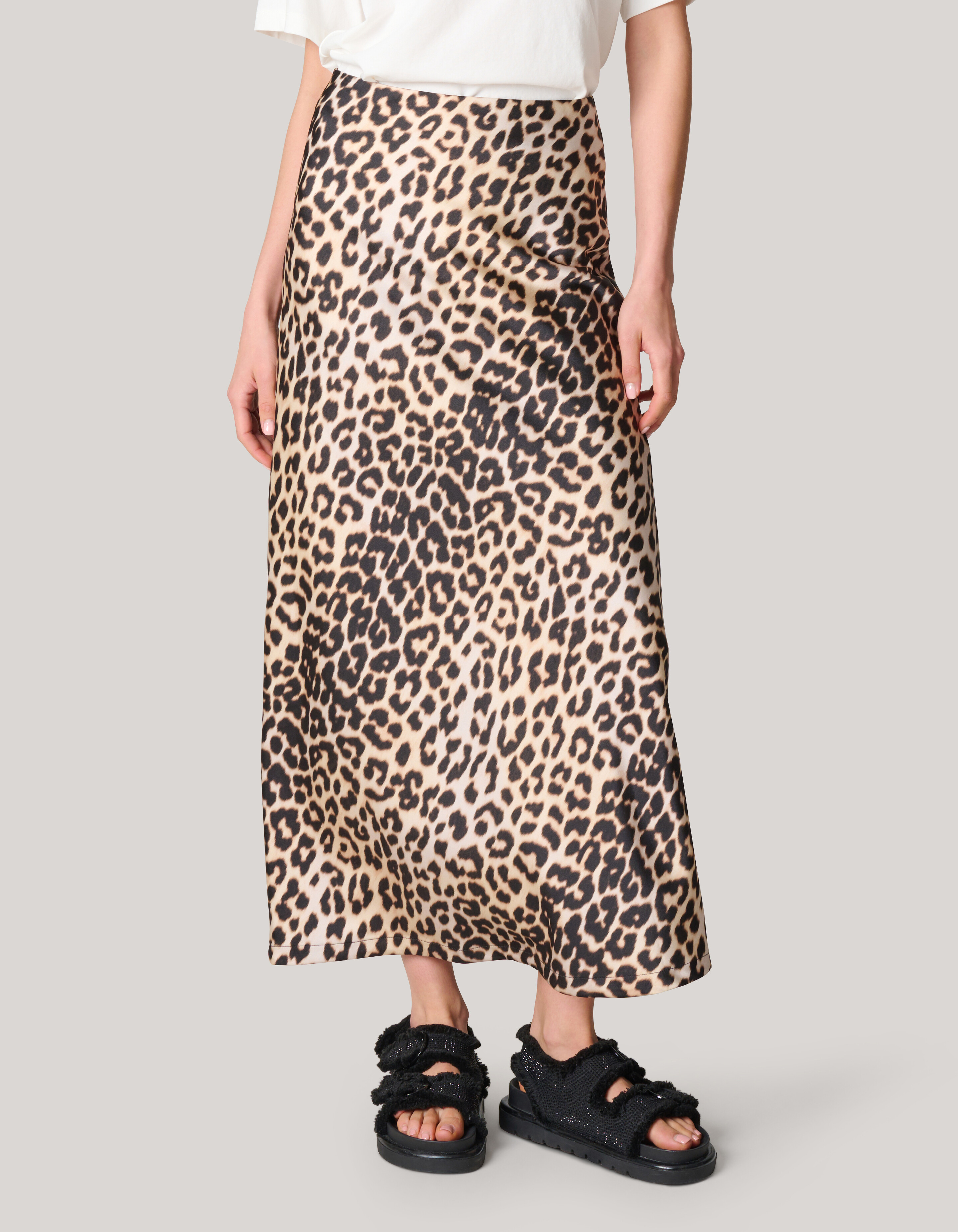 Leopard Satijnen Midi Rok SHOEBY WOMEN