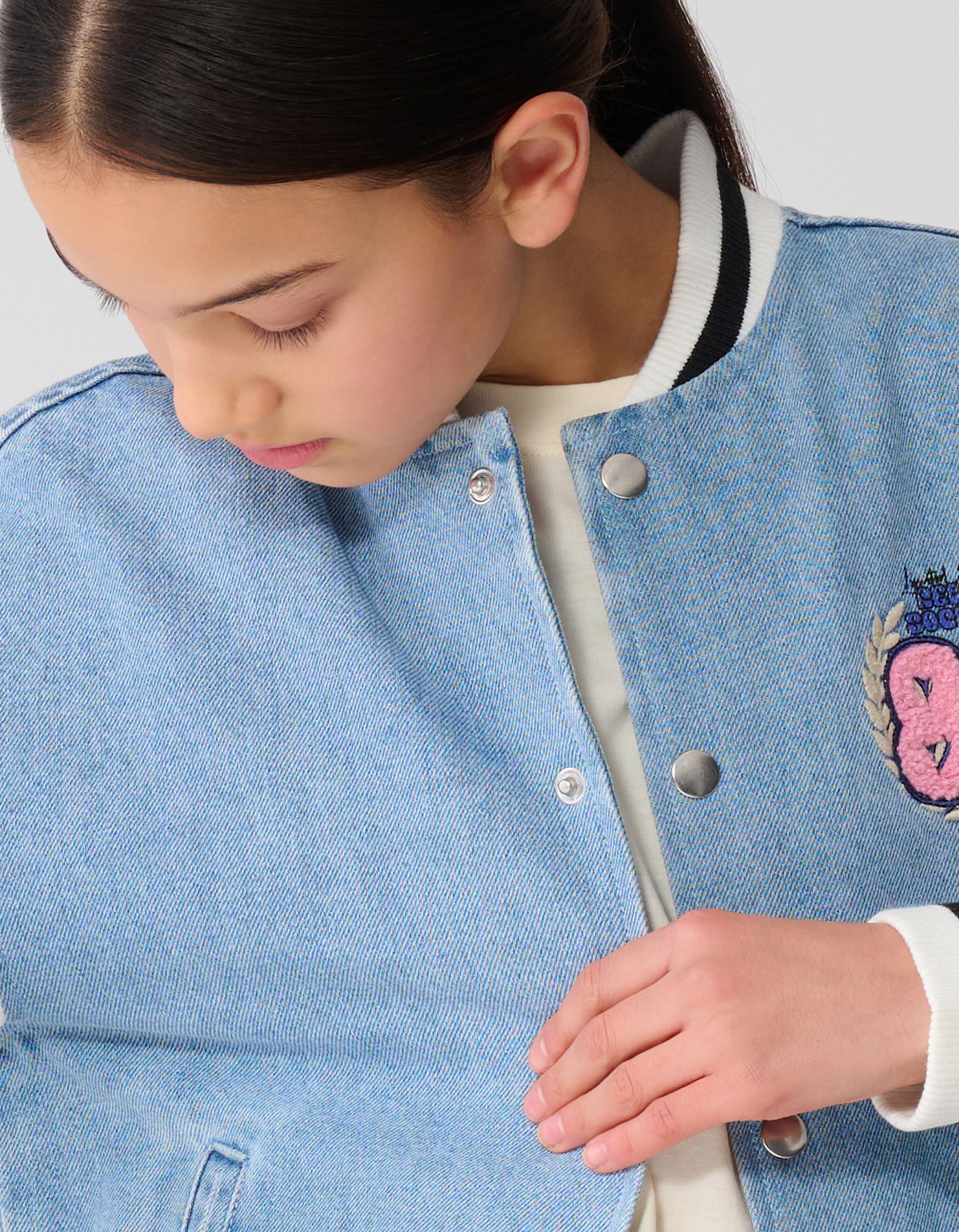 Varsity Denim Bomberjacke Blau SHOEBY GIRLS