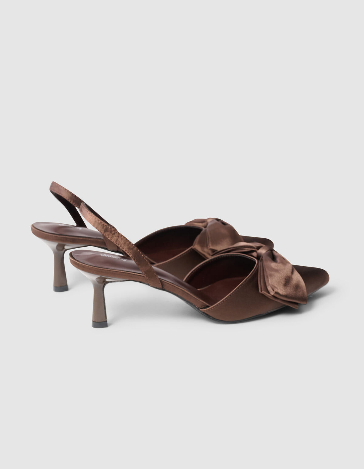 Braune Satin-Schleifen-Pumps SHOEBY SHOES