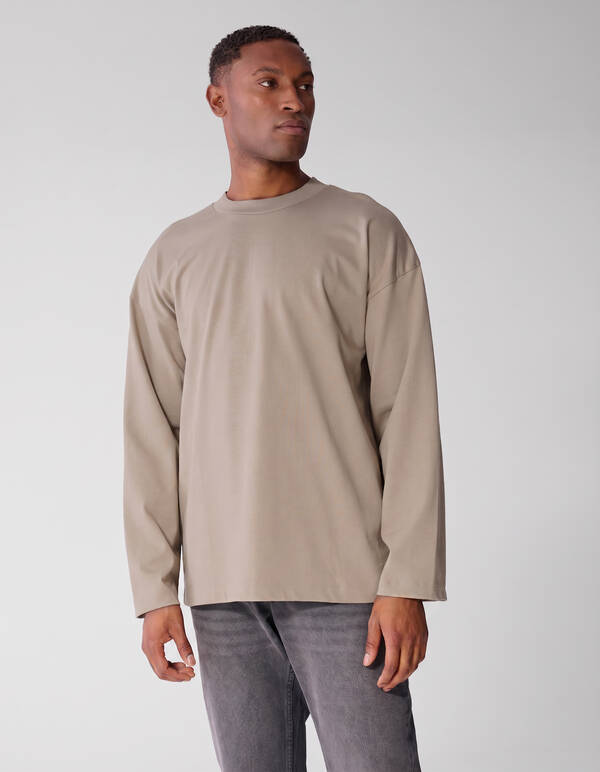Basis Relaxed Fit Longsleeve Beige SHOEBY MEN