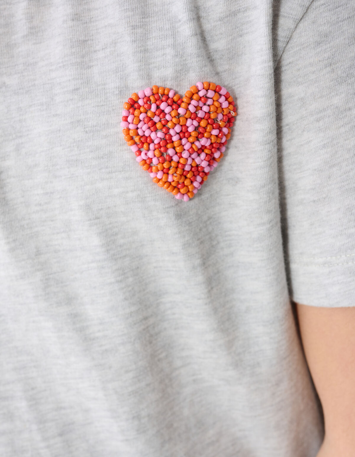 Heart Artwork T-Shirt Hellgrau SHOEBY GIRLS