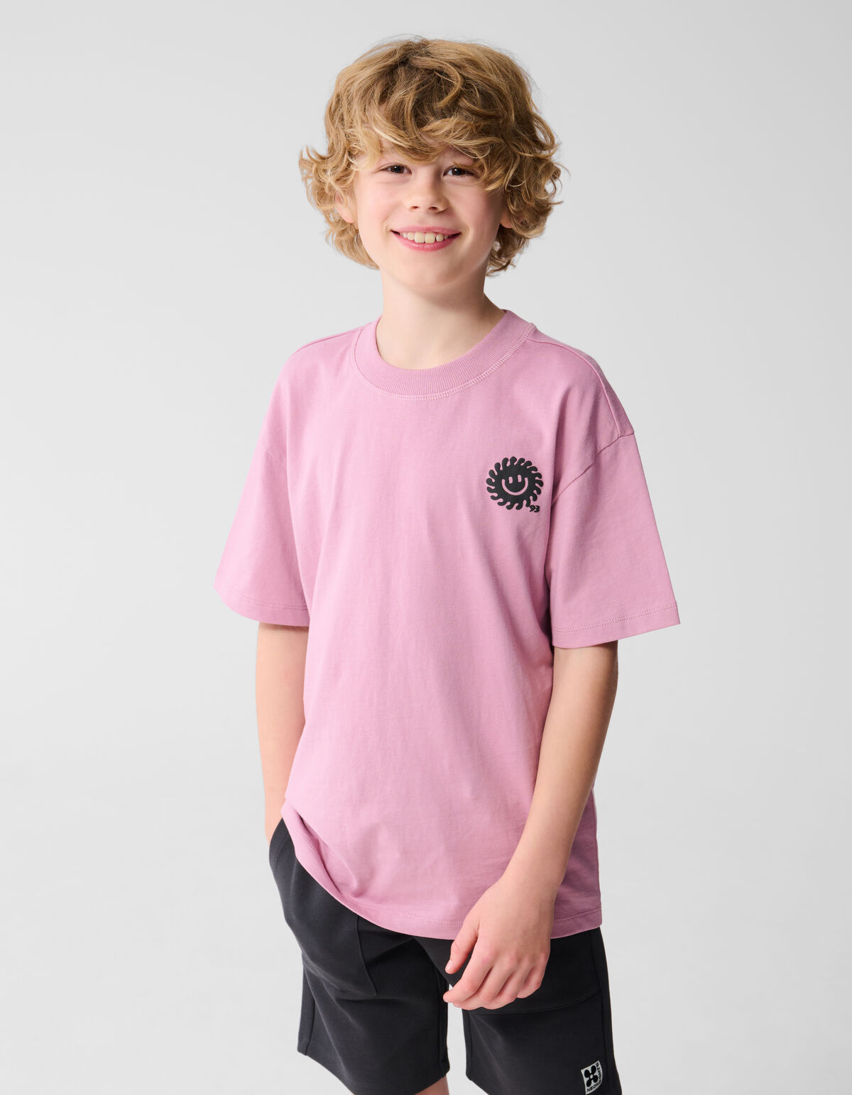 Smiley Sonne Kunstwerk T-shirt Rosa SHOEBY BOYS