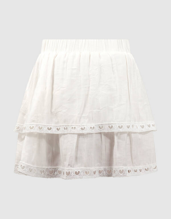 R&uuml;schen-Minirock Wei&szlig; SHOEBY GIRLS