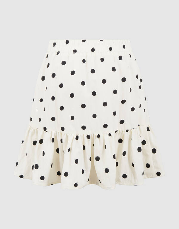 Polkadot Minirock gebrochenes Wei&szlig; SHOEBY GIRLS