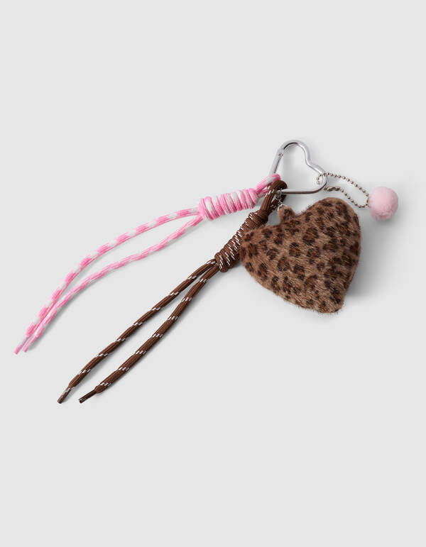 Leopard Herz Schl&uuml;sselanh&auml;nger Hellbraun SHOEBY ACCESSOIRES
