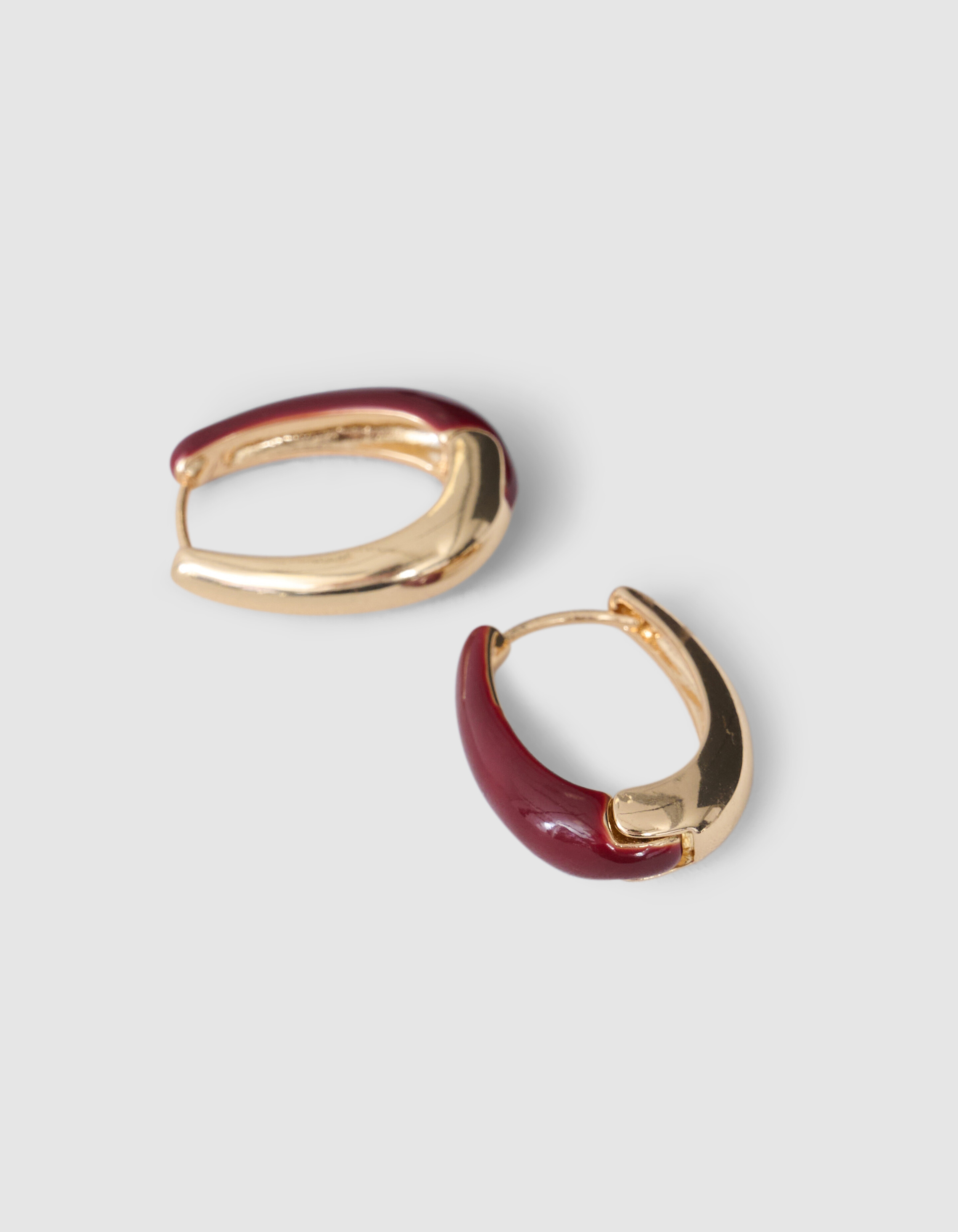 Ovale Reifen Ohrringe Rot SHOEBY ACCESSOIRES
