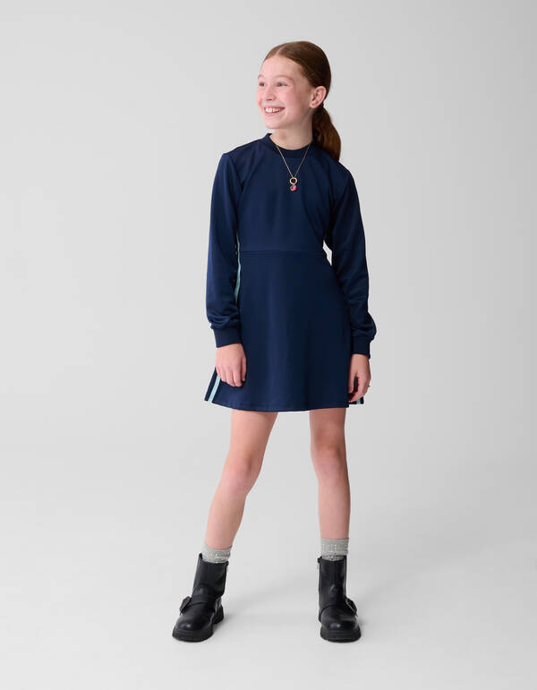 Doppelt gestreiftes Kleid Dunkelblau SHOEBY GIRLS